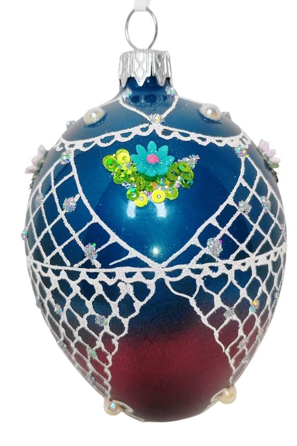 Яйцо узорное цвета морской волны