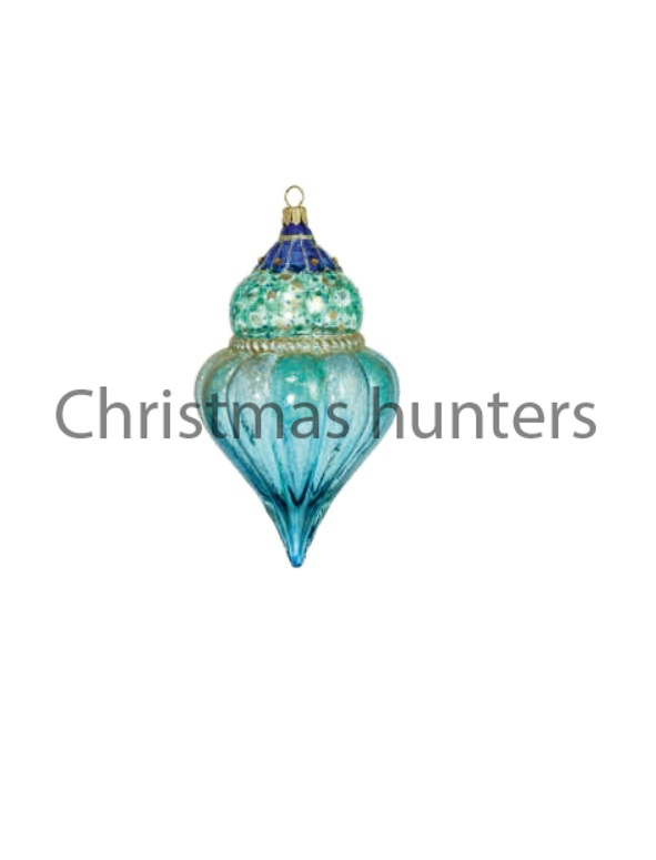 Синее новогоднее украшение с текстом "Christmas hunters".