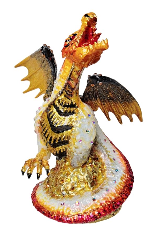 Дракон Королевский на золоте белый