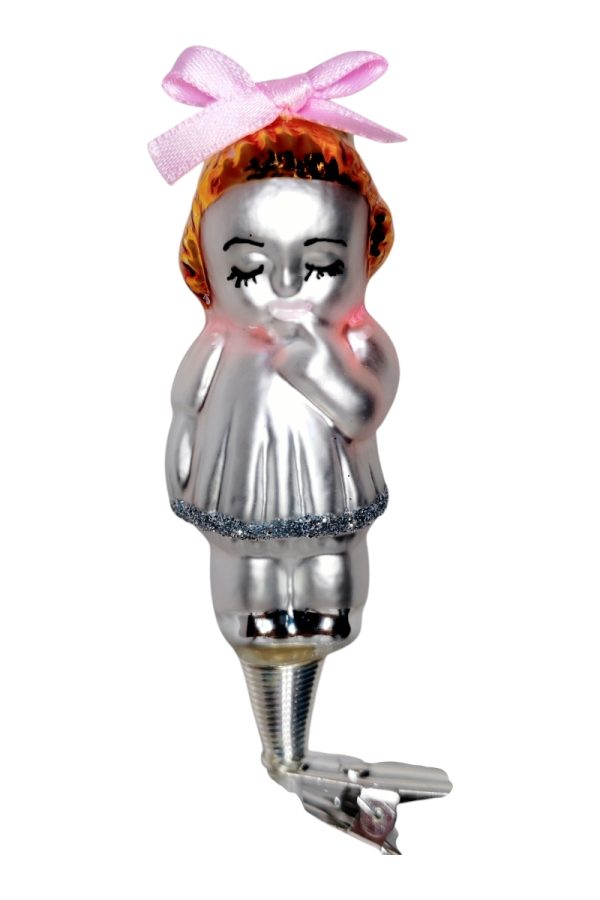 Девочка с розовым бантиком (прищепка)